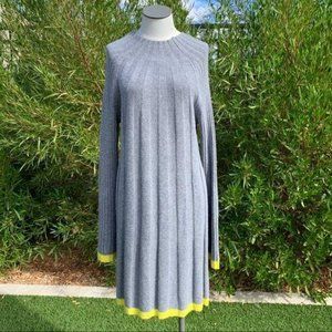 Anthropologie Arsenau Grey Ribbed Sweater Dress M